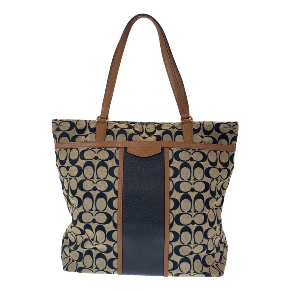 Coach F31904 Signature Snake Print Large Tote Shoulder Bag